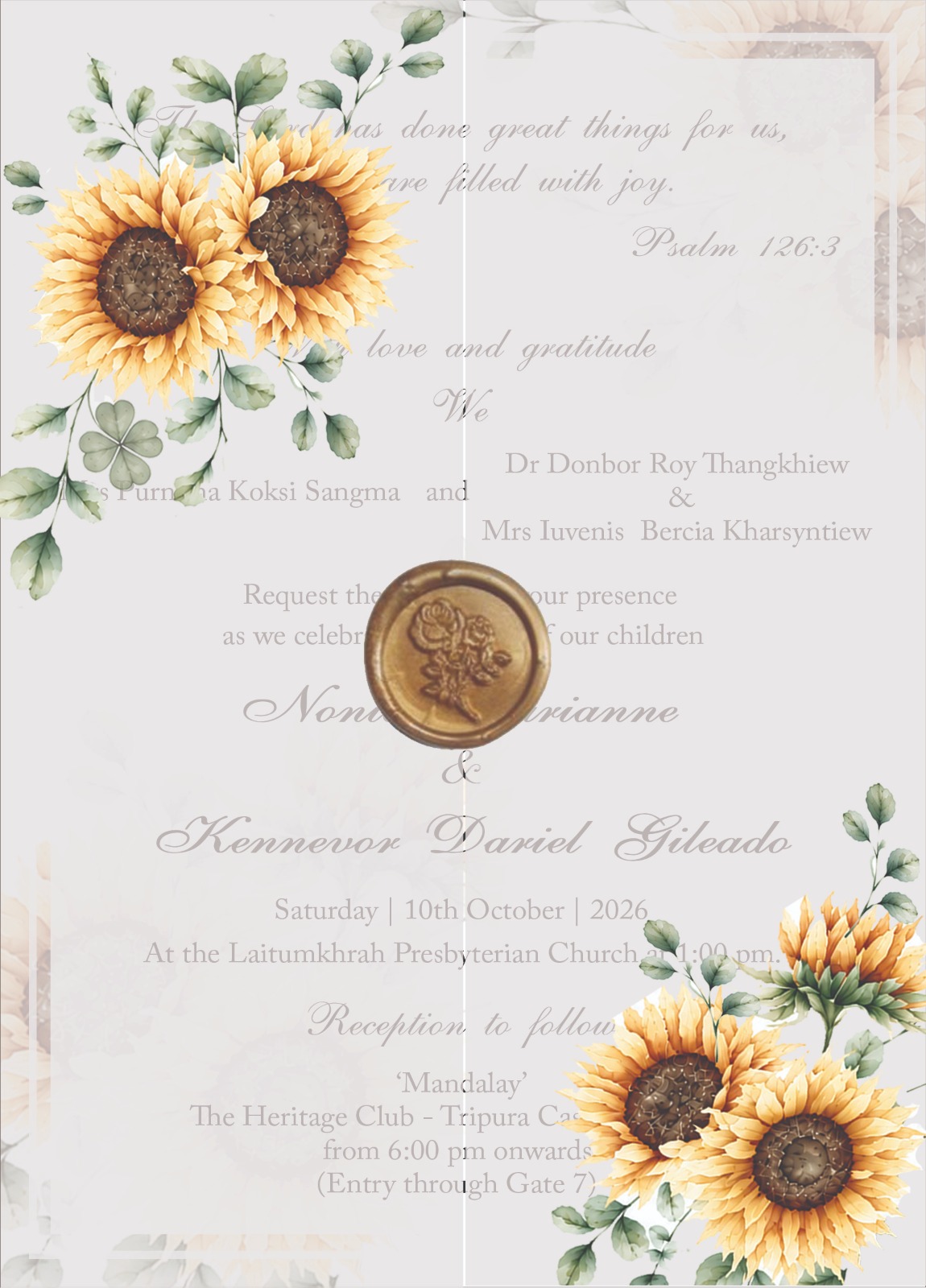 Closed wedding invitation
